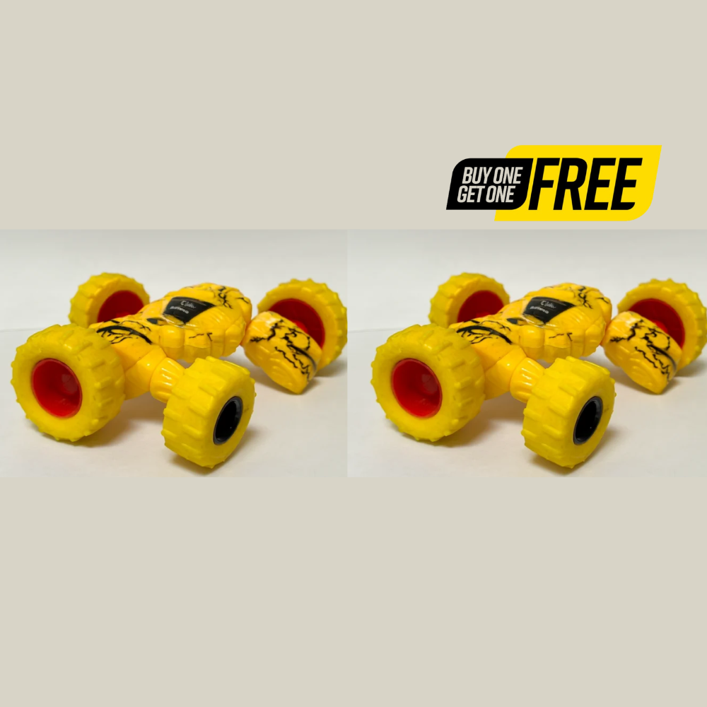 Buy 1 Get 1 Free Flexible Body 4-Wheel Drive Stunt Car Toy – 360 Rotating Twist Monster Truck