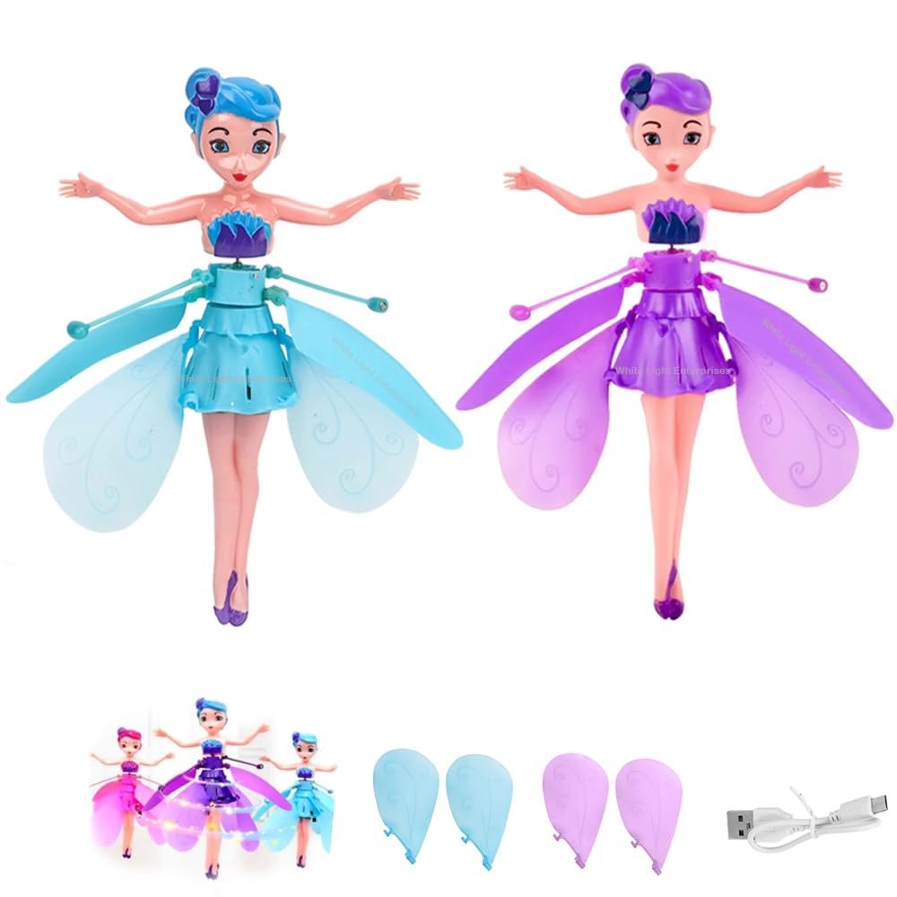Hand-controlled flying fairy doll toy with sensor navigation and USB charging, KidzoSmile
