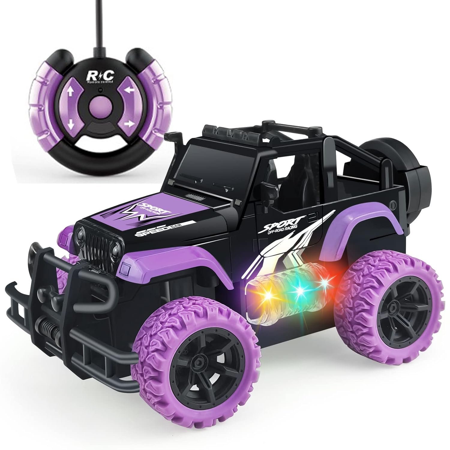 All-Terrain Purple Thunder RC Monster Jeep - Image 7