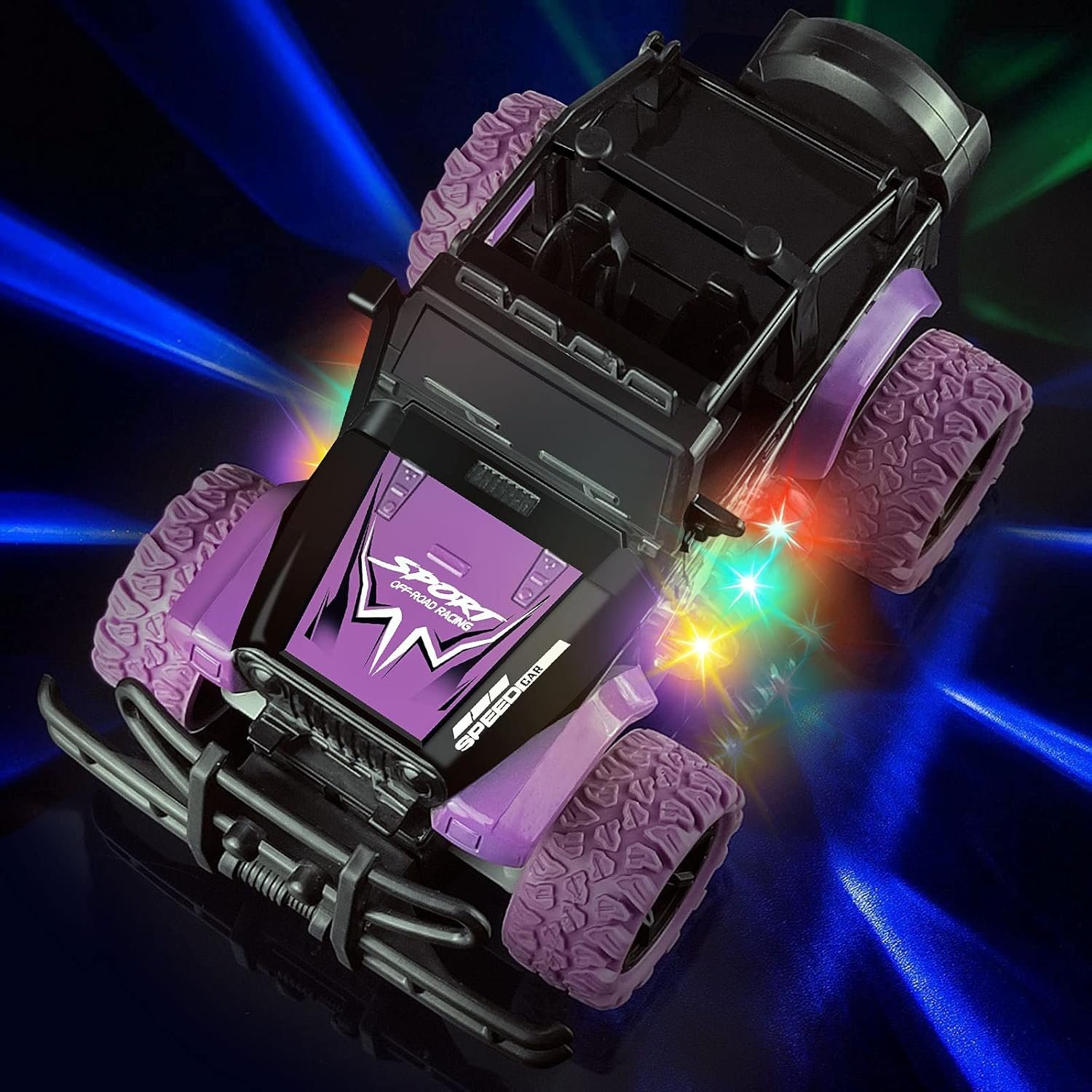 All-Terrain Purple Thunder RC Monster Jeep - Image 5