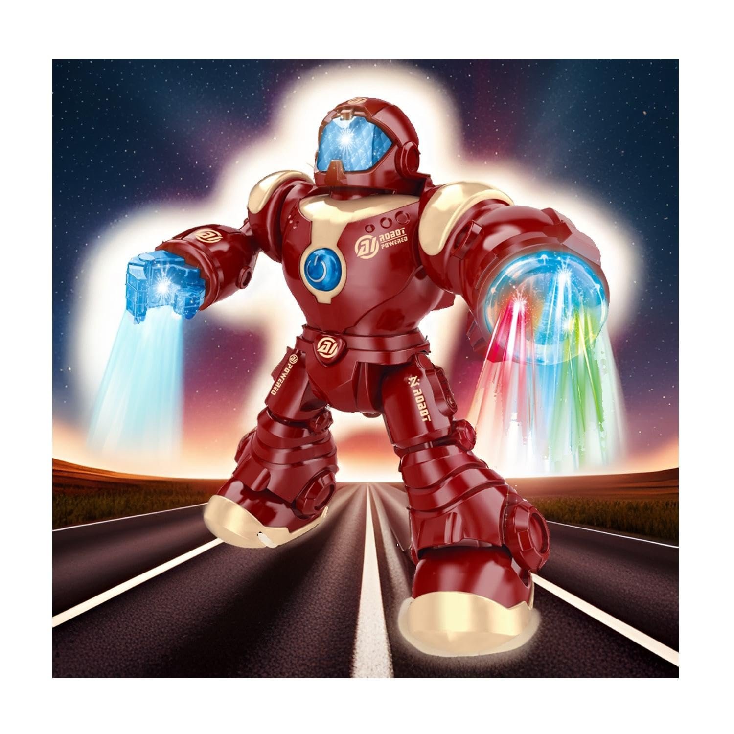 Titan Blaster 22cm Robot Toy with Projector and Blaster Arms, KidzoSmile