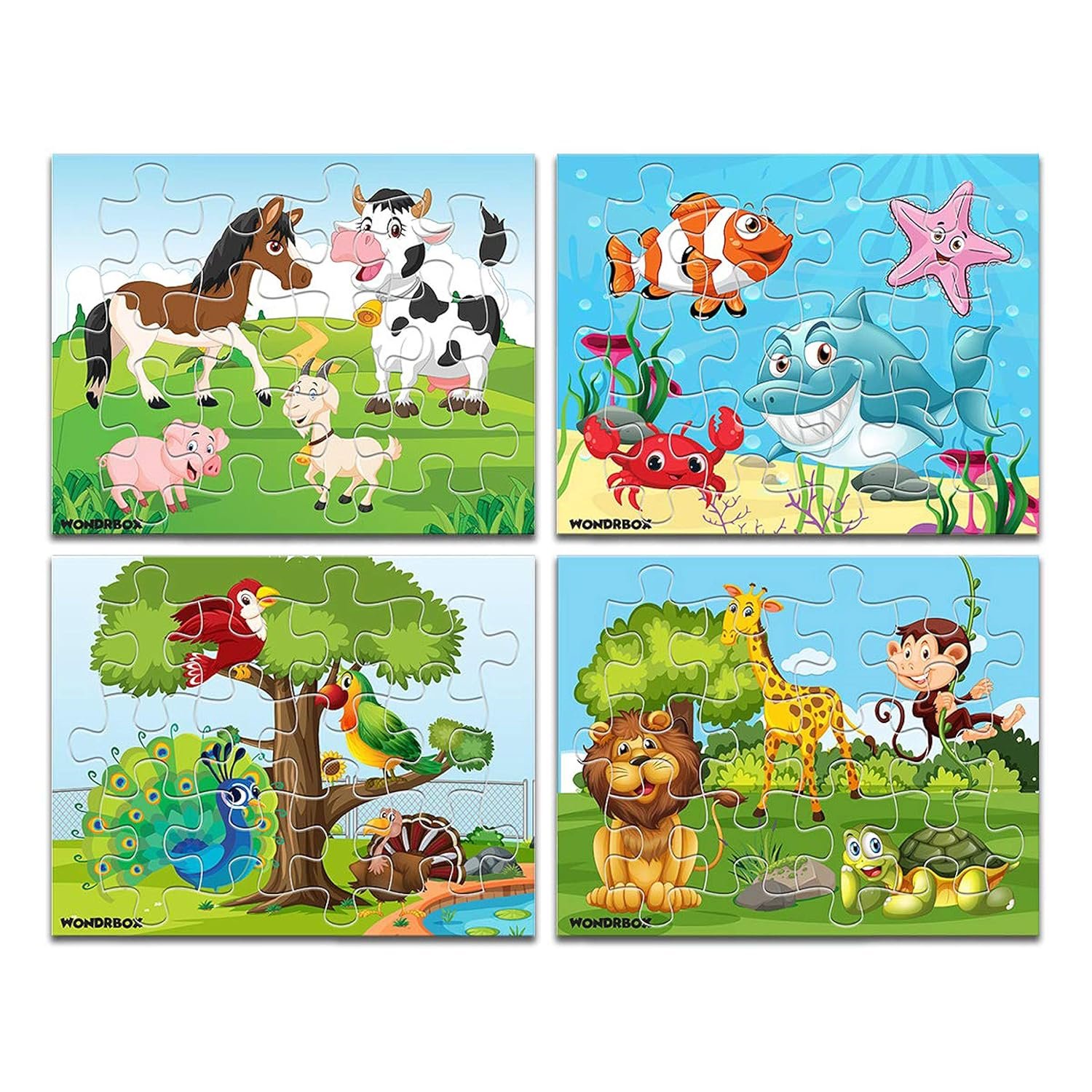 WONDRBOX Animal World: 4-Pack of 12-Piece Puzzles - Image 4