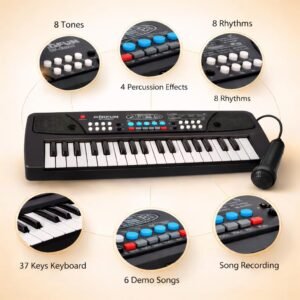 37-key kids musical keyboard with microphone and music functions
