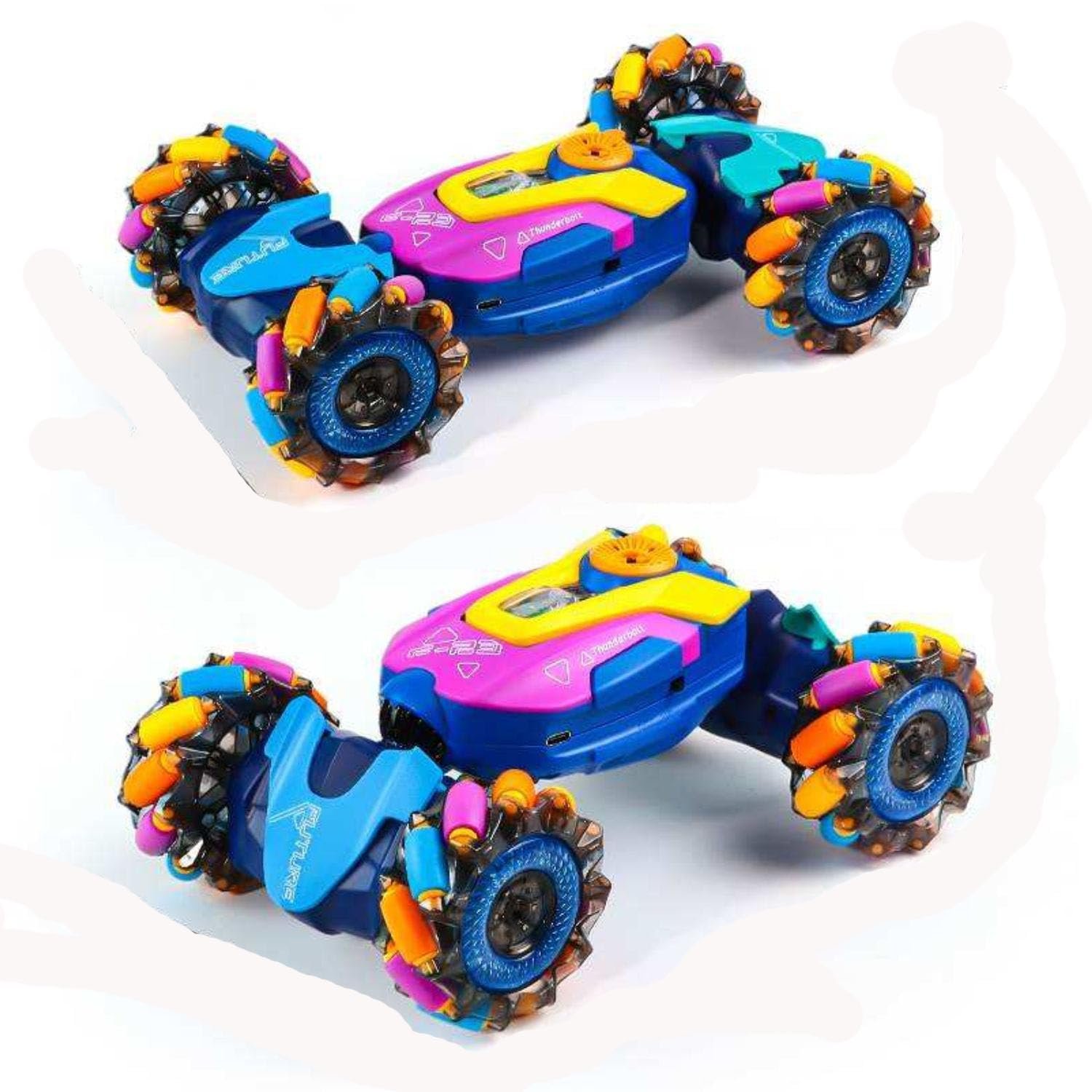 KidzoSmile 4WD Gesture Sensing RC Stunt Car – Mecanum Wheel Drifter - Image 7
