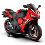 Kids Red Sports Electric Ride-On Bike with Training Wheels – Battery Powered Racing Motorcycle